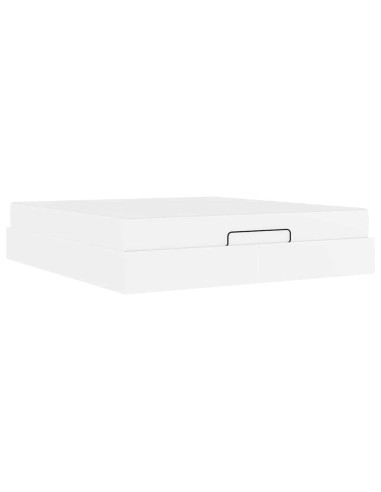 Struttura letto con materasso con materasso 2 pcs Bianco PVC