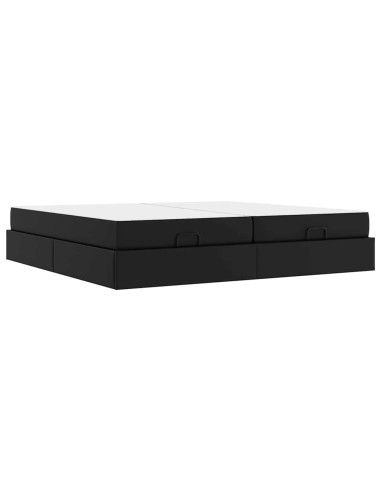 Struttura letto con materasso con materasso 2 pcs Nero PVC
