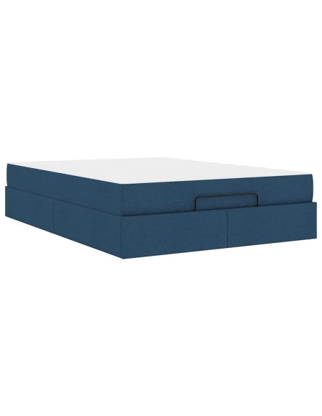 Struttura letto con materasso con materasso 2 pcs Blu Tessuto