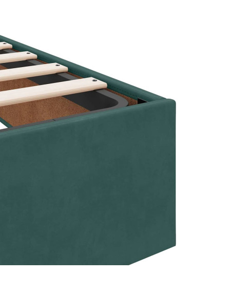 Struttura letto con materasso con materasso 2 pcs Verde Velluto