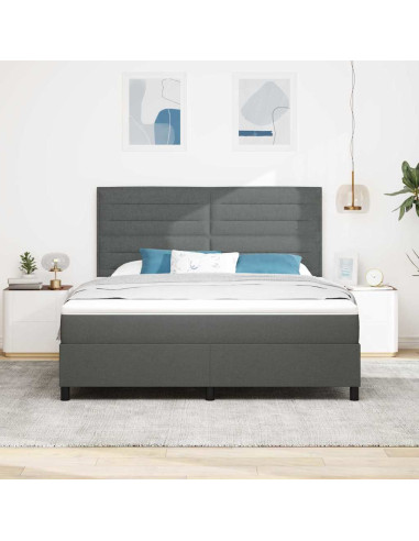 Letto a molle con materasso Grigio scuro 180 x 200 cm Tessuto