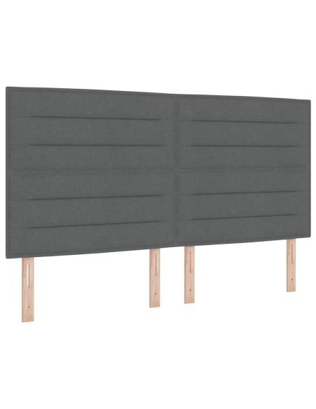 Letto a molle con materasso Grigio scuro 180 x 200 cm Tessuto