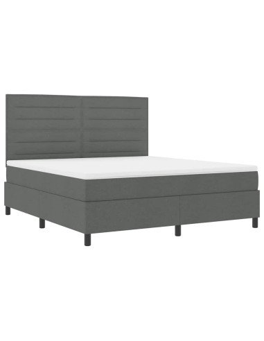 Letto a molle con materasso Grigio scuro 180 x 200 cm Tessuto