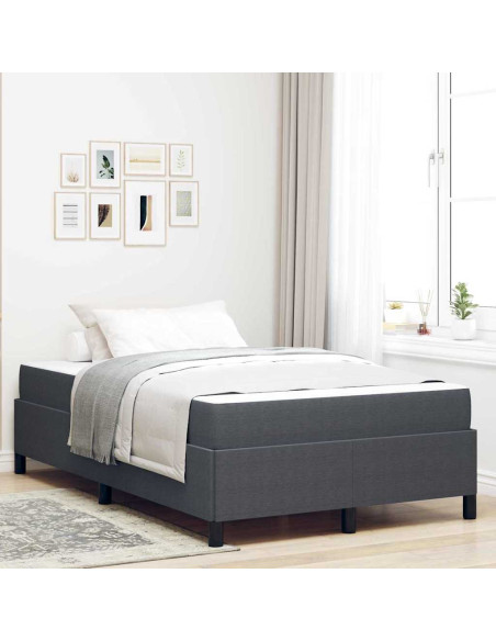 Struttura del letto Grigio scuro 120 x 190 cm Tessuto