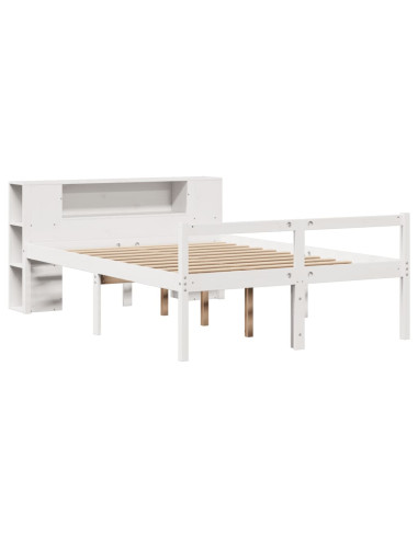 Letto Libreria senza Materasso Bianco 120x190 cm Legno di Pino