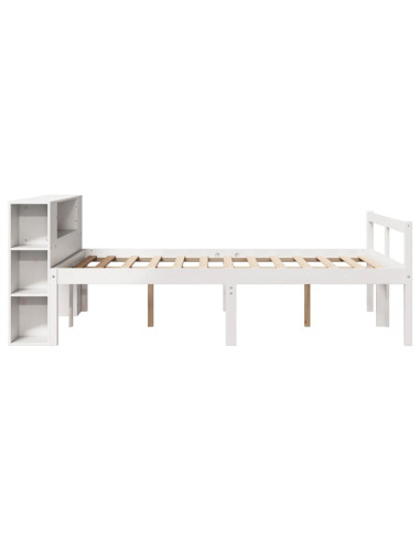 Letto Libreria senza Materasso Bianco 120x190 cm Legno di Pino