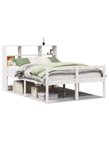 Letto Libreria senza Materasso Bianco 120x190 cm Legno di Pino