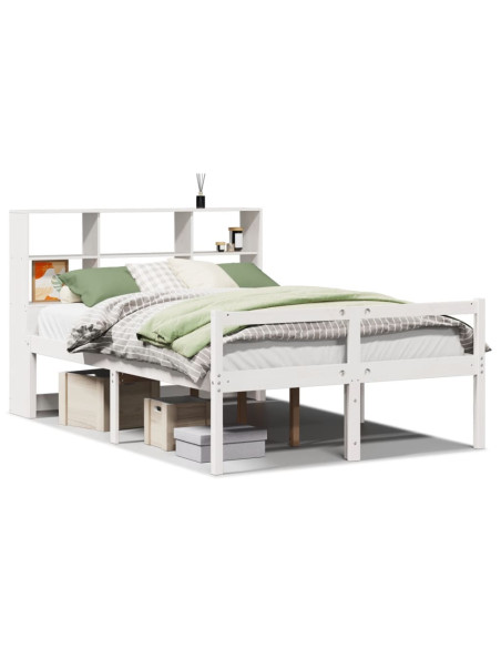 Letto Libreria senza Materasso Bianco 120x190 cm Legno di Pino