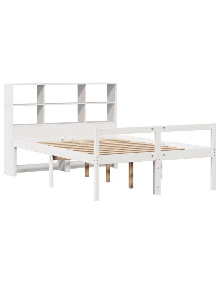 Letto Libreria senza Materasso Bianco 120x190 cm Legno di Pino