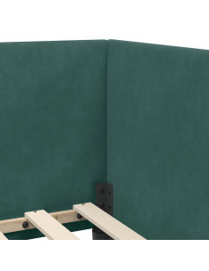 Cornice del letto ad angolo Verde Scuro 80 cm x 200 cm 2