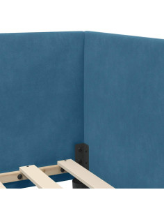 Cornice del letto ad angolo con testiera Blu 90 cm x 200 cm 2