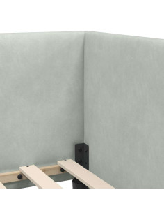 Cornice del letto ad angolo Grigio chiaro 90 cm x 200 cm 2