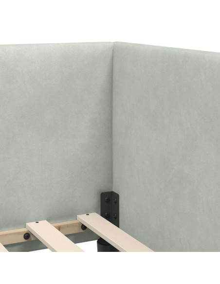 Cornice del letto ad angolo Grigio chiaro 90 cm x 200 cm