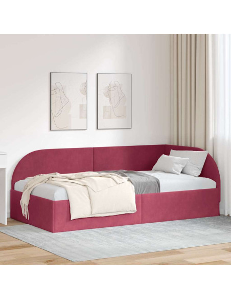 Cornice del letto ad angolo Rosso Vino 90 cm x 200 cm