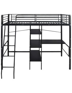 Letto con materasso Nero 200 x 90 cm Metallo 2