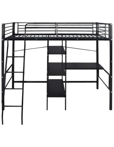 Letto con materasso Nero 200 x 90 cm Metallo