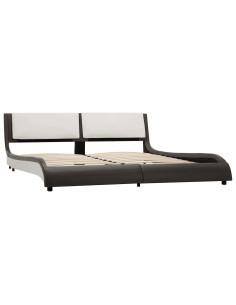 Struttura del letto Grigio e bianco 160 x 200 cm 2