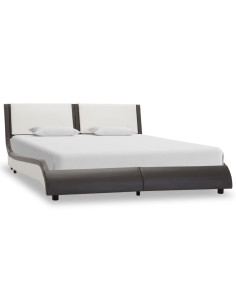 Struttura letto con LED senza materasso grigio e bianco 120x190 cm 2