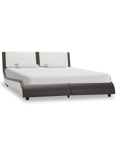 Struttura letto con LED senza materasso grigio e bianco 120x190 cm