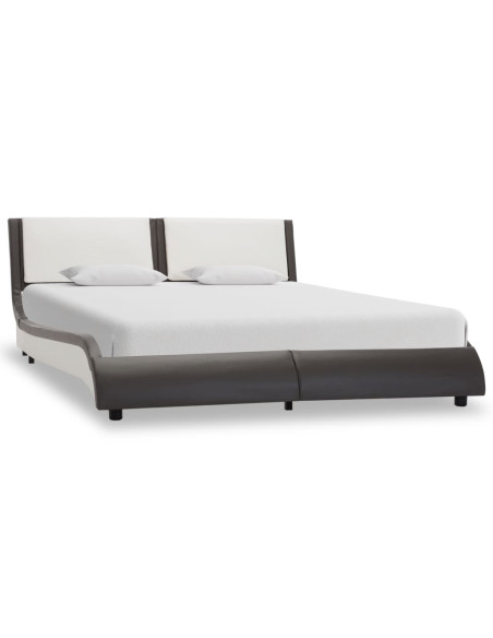Struttura letto con LED senza materasso grigio e bianco 120x190 cm