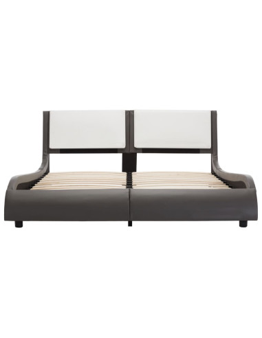 Struttura letto con LED senza materasso grigio e bianco 120x190 cm