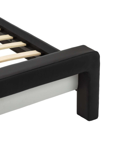Struttura del letto Nero 218 x 132 x 86.5 cm Pelle Sintetica