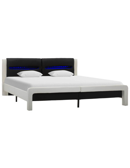 Struttura del letto Bianco e Nero 120 x 200 cm Pelle Sintetica