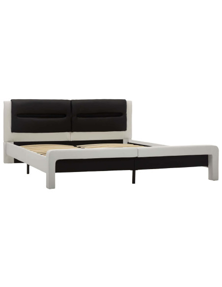 Struttura del letto Bianco e Nero 120 x 200 cm Pelle Sintetica