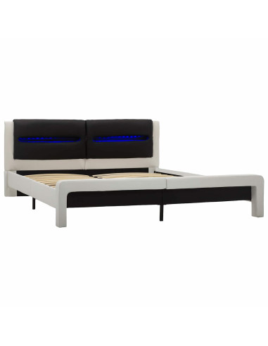 Struttura del letto Bianco e Nero 120 x 200 cm Pelle Sintetica