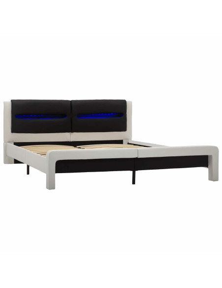 Struttura del letto Bianco e Nero 120 x 200 cm Pelle Sintetica