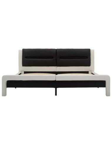 Struttura del letto Bianco e Nero 120 x 200 cm Pelle Sintetica