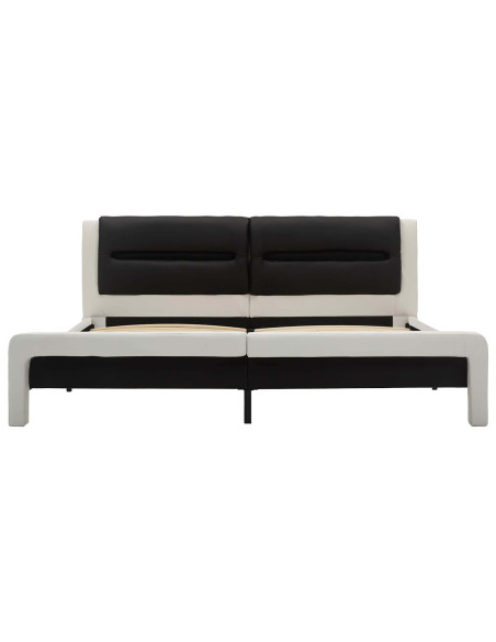 Struttura del letto Bianco e Nero 120 x 200 cm Pelle Sintetica