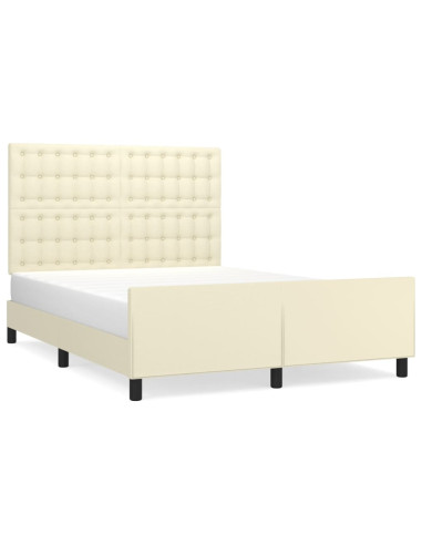 Giroletto con Testiera Crema 140x190 cm in Similpelle