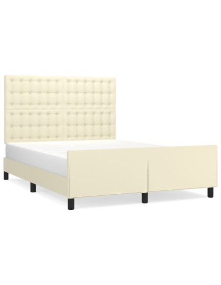 Giroletto con Testiera Crema 140x190 cm in Similpelle