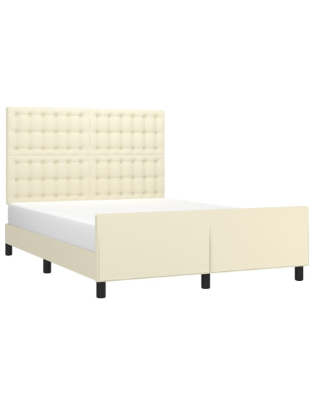 Giroletto con Testiera Crema 140x190 cm in Similpelle
