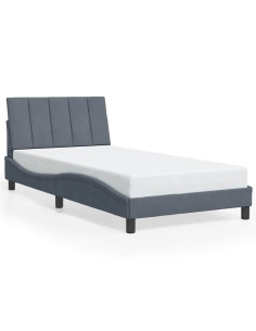 Giroletto senza Materasso Hanko Grigio Scuro 100x203 cm in Velluto 2