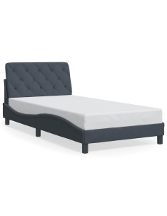 Giroletto senza Materasso Grigio Scuro 100x203 cm in Velluto 2