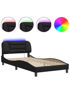 Giroletto con LED senza Materasso Hvar Nero 100x203 cm 2