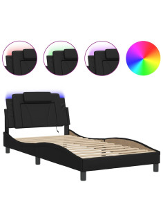 Giroletto Viana con LED senza Materasso Nero 100x203 cm 2