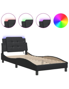 Giroletto con LED senza Materasso Zadar Nero 100x203 cm 2