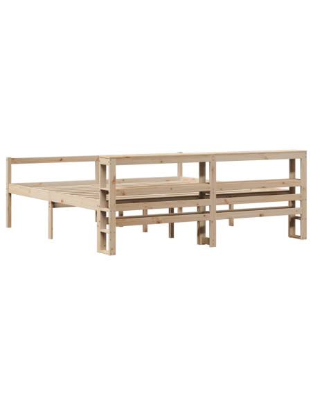 Letto per Anziani con Testiera 200x200 cm Legno Massello Pino