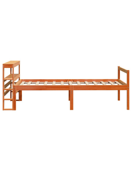 Giroletto con Testiera Marrone Cera 90x200 cm Massello Pino