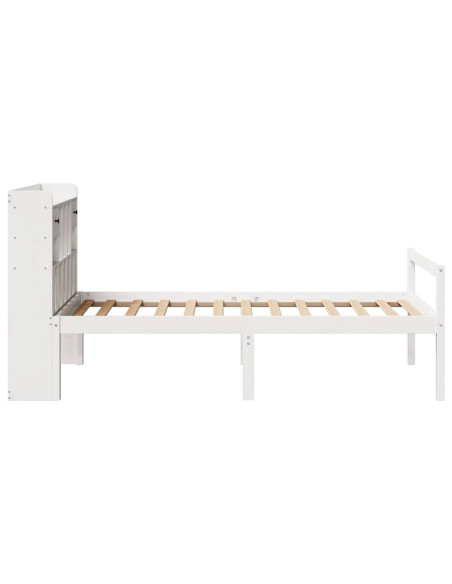 Letto Libreria senza Materasso Bianca 90x200 cm Legno di Pino
