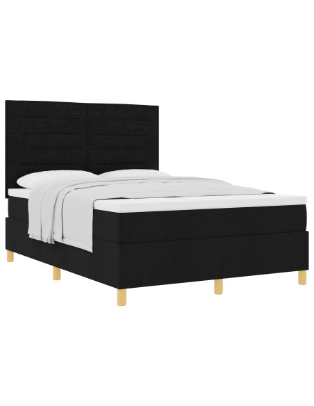 Letto a molle con materasso Nero 140 x 190 cm Tessuto