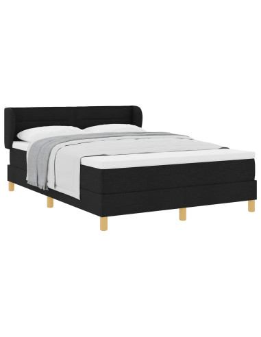 Letto a molle con materasso Nero 140 x 190 cm Tessuto