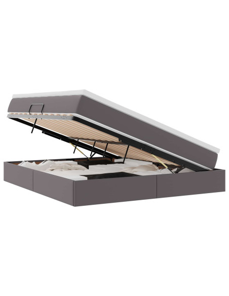 Letto con contenitore e materasso Grigio 160 x 200 cm