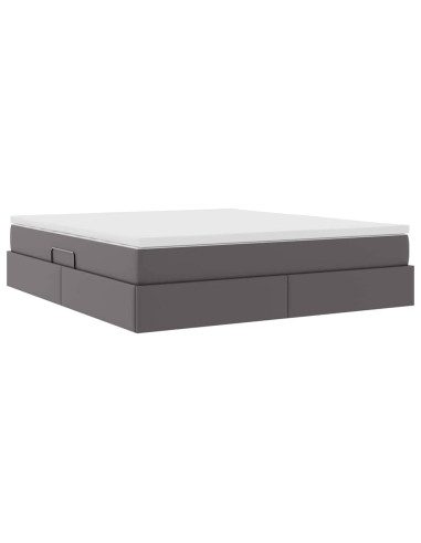 Letto con contenitore e materasso Grigio 160 x 200 cm