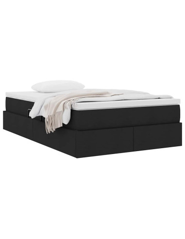 Letto con contenitore e materasso Nero 120 x 200 cm Poliestere