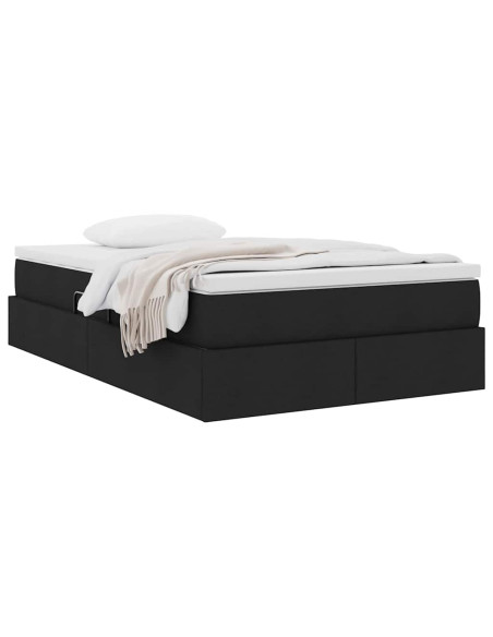Letto con contenitore e materasso Nero 120 x 200 cm Poliestere