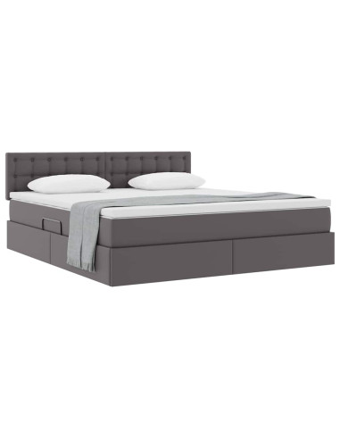 Letto con contenitore e materasso Grigio 160 x 200 cm
